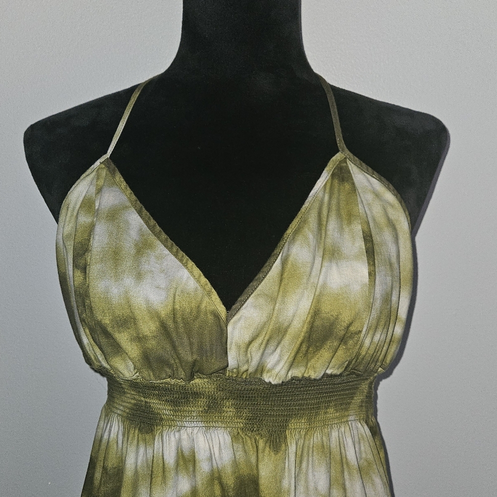 New York & Company Green & White Tie-Dye Maxi Dress - Size XL NWOT - Picture 2 of 8